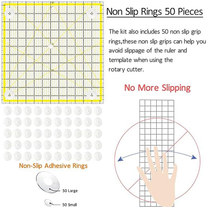 Quilting Rulers, 7 Piece Acrylic Ruler, Sewing & Quilting Templates - Image 3