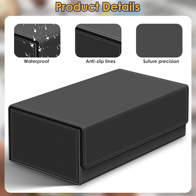 1200+ Card Deck Case for Trading Cards, Leather Commander Card Storage Box - Image 5