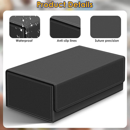 1200+ Card Deck Case for Trading Cards, Leather Commander Card Storage Box - Image 5