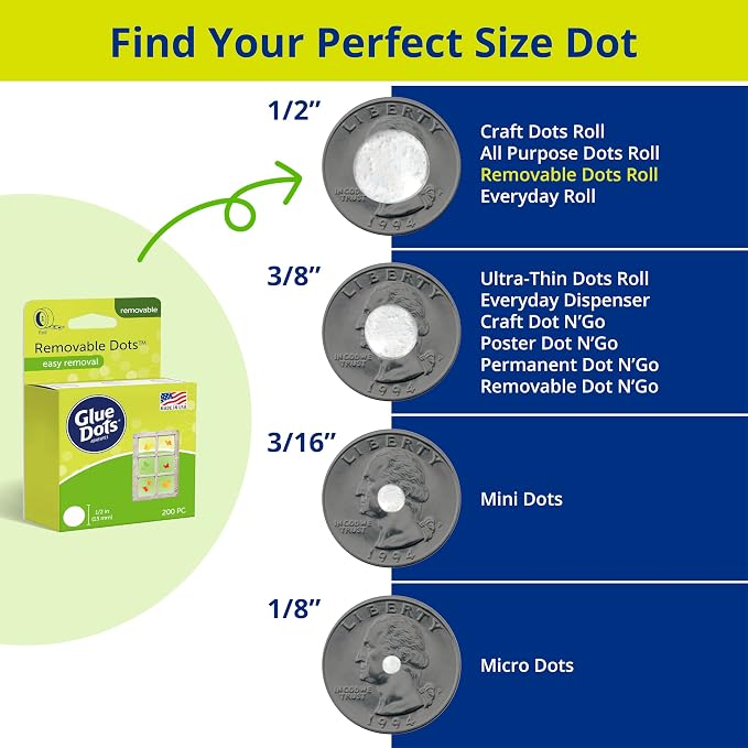 Glue Dots Double-Sided Removable Dots, 3 Pack includes 3 rolls of 200 - Image 4