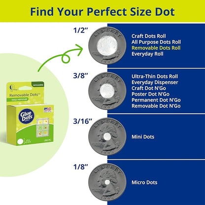 Glue Dots Double-Sided Removable Dots, 3 Pack includes 3 rolls of 200 - Image 4
