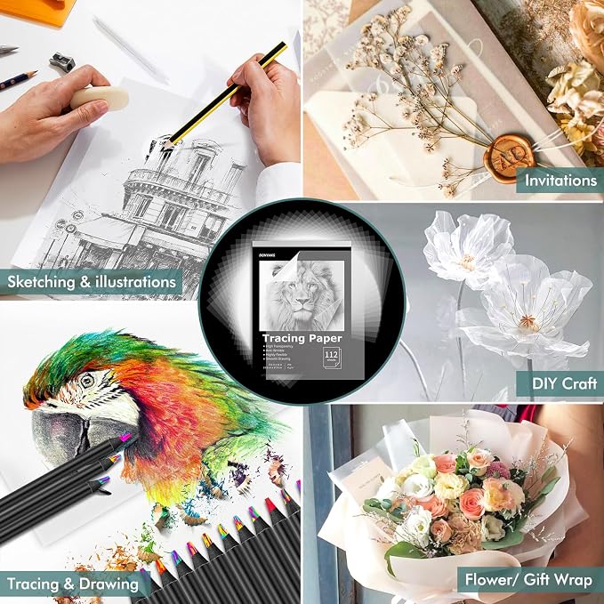 Tracing Paper 8.5x11 inch, 112 Sheets Transparent Vellum Paper - Image 5