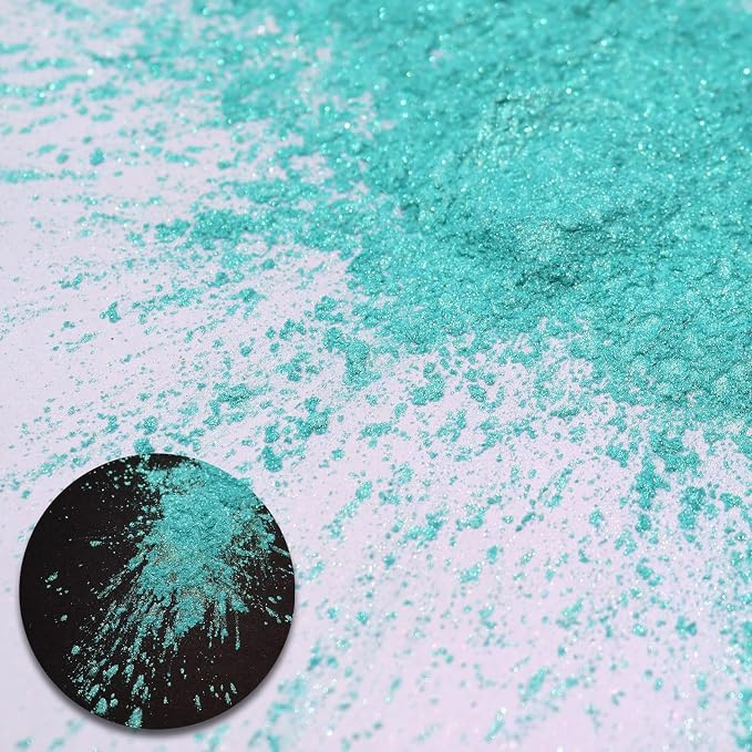 Ceya Highly Interference Mica Powder, 1.8oz/ 50g Mint Green Chrome Nail Powder - Image 2