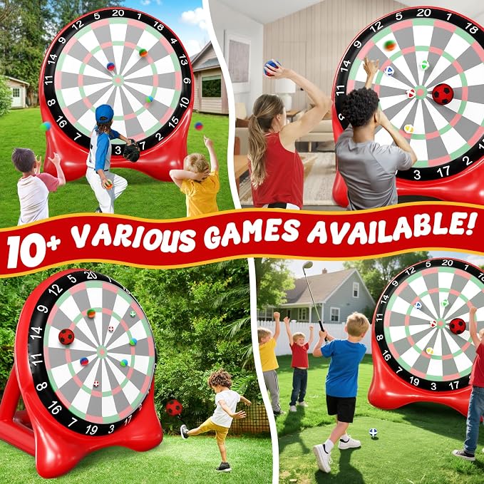 Inflatable Soccer Dart Board, Giant Kick Darts, Indoor Outdoor Lawn Yard Games - Image 4