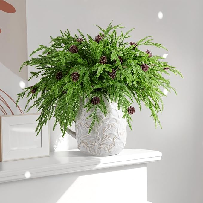 Watayo 10 Pcs Christmas Norfolk Pine Branches - Image 5