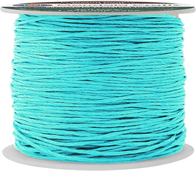 Mandala Crafts 0.5mm 109 Yards Turquoise Cotton Waxed Cord by MandalaCrafts