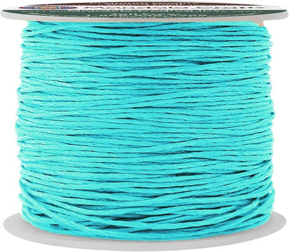 Mandala Crafts 0.5mm 109 Yards Turquoise Cotton Waxed Cord by MandalaCrafts