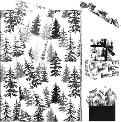 100 Sheets Christmas Tree Tissue Paper, 20x14in Forest Style Wrapping Tissue by Unknown