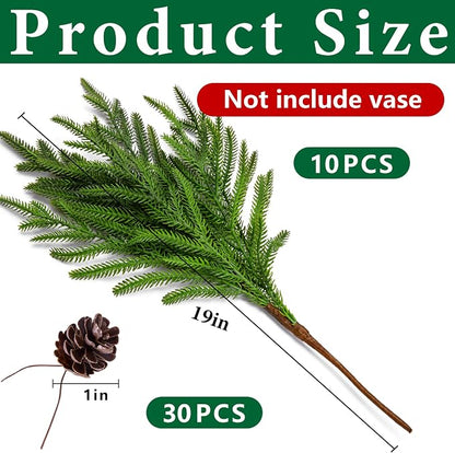 Watayo 10 Pcs Christmas Norfolk Pine Branches - Image 2