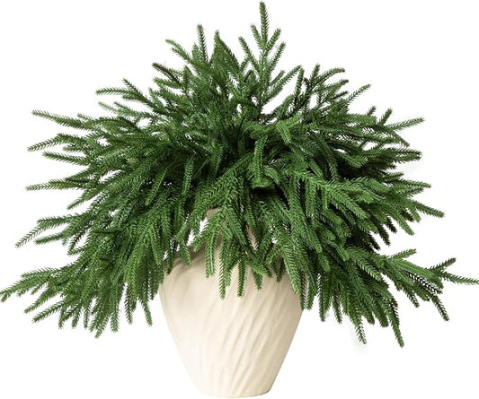 6Pcs Artificial Norfolk Pine Branches by GIAUMA