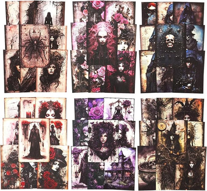 Gothic Scrapbook Paper Set, Scrapbooking, DIY Projects, and Art Supplies by Auriicleaf