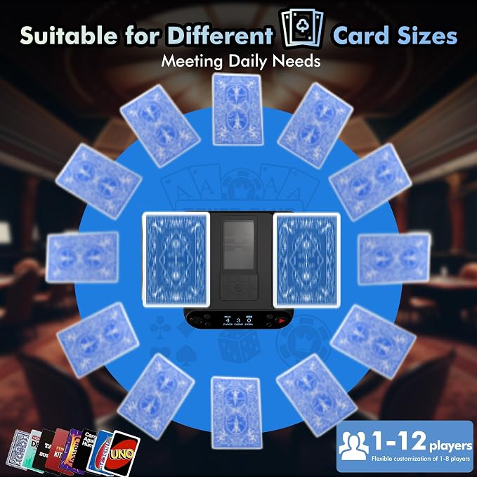 Automatic Card Shuffler and Dealer Machine 360° Rotation, Supports 12 Players - Image 4