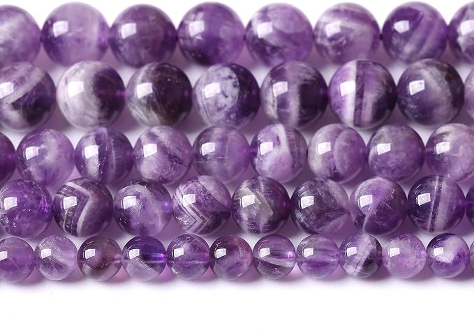 Natural Purple Dream Lace Amethysts Beads Crystal Round Loose Beads - Image 2