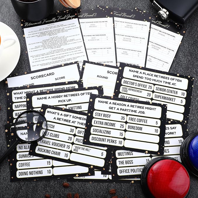 20 Pcs Retirement Friendly Feud Game Set Retirement Party Game Trivia Quiz - Image 3