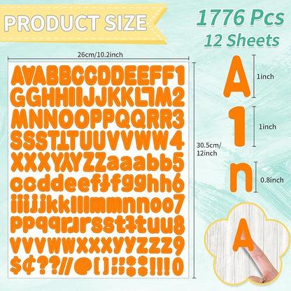 Alphabet Stickers, 12 Sheets Orange Letter Stickers - Image 2