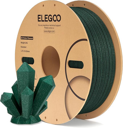 ELEGOO PLA Filament 1.75mm Sparkle Green 1KG, Glitter Twinkling 3D Printer by ELEGOO