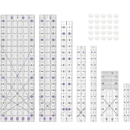 Quilting Ruler, 8 Piece Acrylic Quilting Templates, Sewing Ruler, Fabric by VPVPV