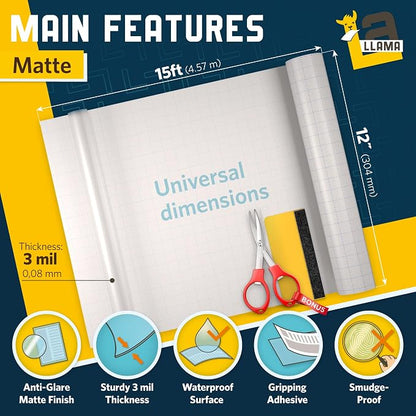 Matte Laminating Roll 12” x 15ft Self Adhesive 2-Pack Matte Clear Sticker - Image 2