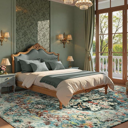 Lahome Boho 8x10 Rugs for Living Room, Teal Washable Rugs for Bedroom Aesthetic - Image 3