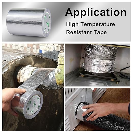 BOMEI PACK Adhesive Aluminum Foil Heat Shield Tape Barrier, Fiberglass Thermal - Image 8