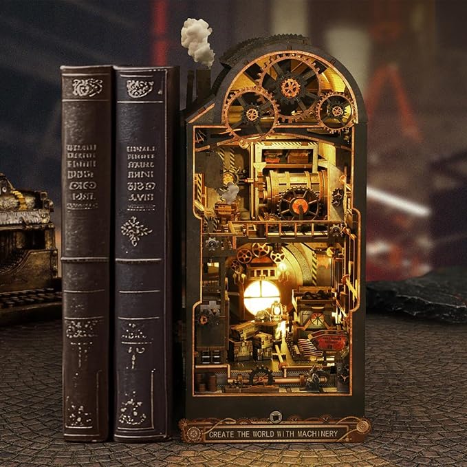 ISSEVE Book Nook Kit, 3D Wooden Puzzle DIY Miniature House Kit - Image 4