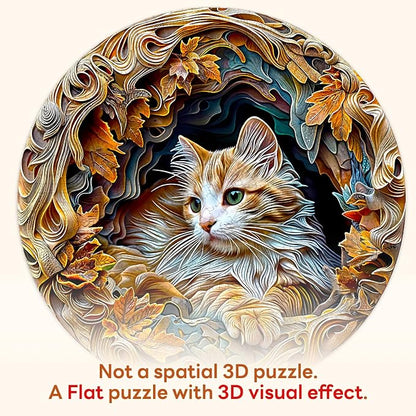 masseruon Puzzles for Adults 1000 Pieces-Cat Puzzle-26.6 * 26.6in Round Jigsaw - Image 2