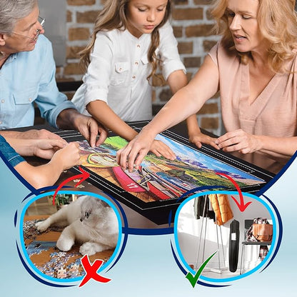 Black 2000 Pieces Jigsaw Puzzle Mat Roll Up | Unique Design, Portable Puzzle - Image 4