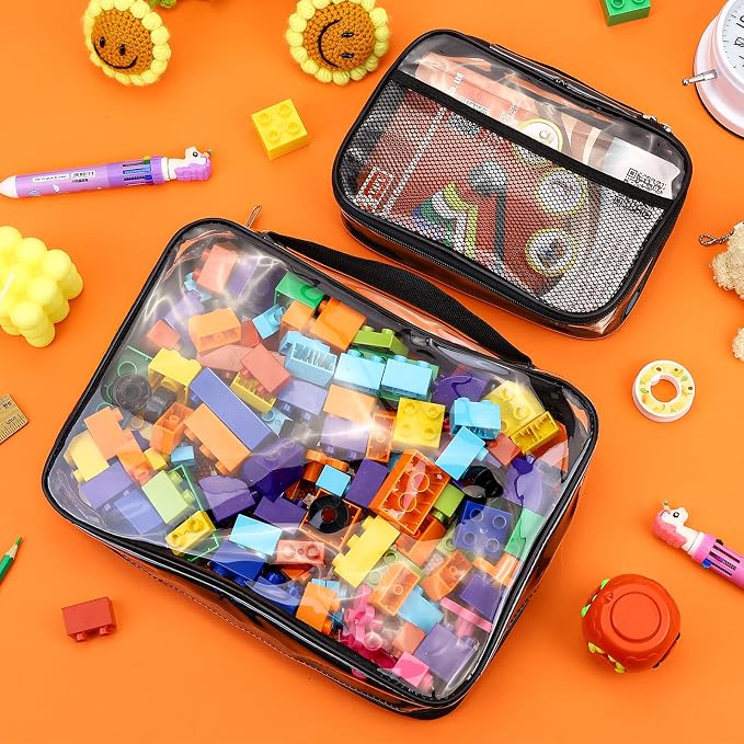 8 Packs Toy Storage Bags with Zipper, Reusable Clear PVC Board Game Storage - Image 4