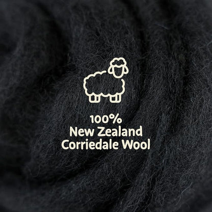 Woolbuddy Needle Felting Wool – 8oz Chunky Wool Roving in Black, Felting Wool - Image 7