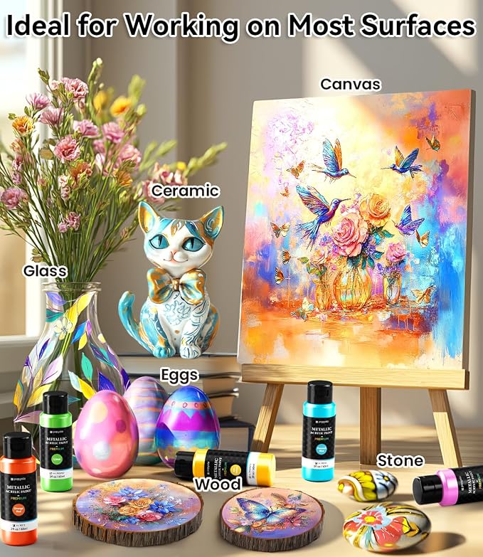 64 PCS Metallic Acrylic Paint Set - Image 5
