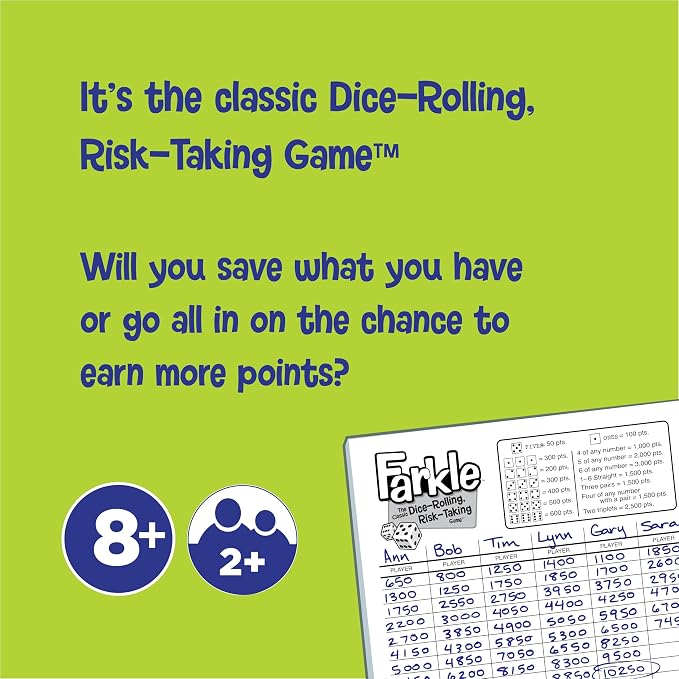 Farkle Classic Dice Games – Kids, Family Games, Travel Game, Adult Games - Image 3
