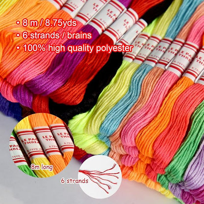 Embroidery Floss Rainbow Color 109 Skeins Per Pack Cross Stitch Threads - Image 3