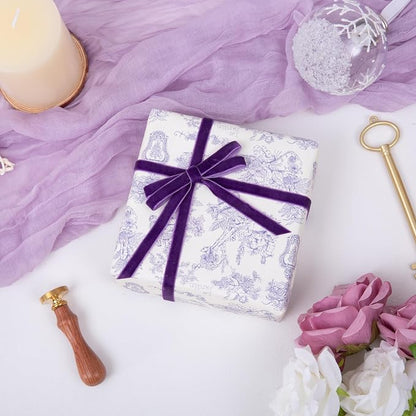 Vintage Purple Velvet Ribbon, 3/8 Inch X 25Yd - Image 3