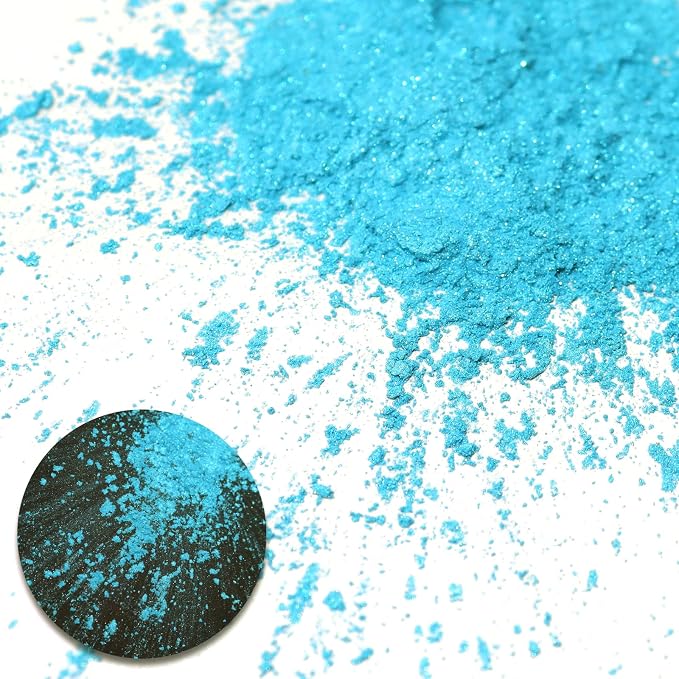Ceya Highly Interference Mica Powder, 1.8oz/ 50g Turquoise Chrome Nail Powder - Image 2