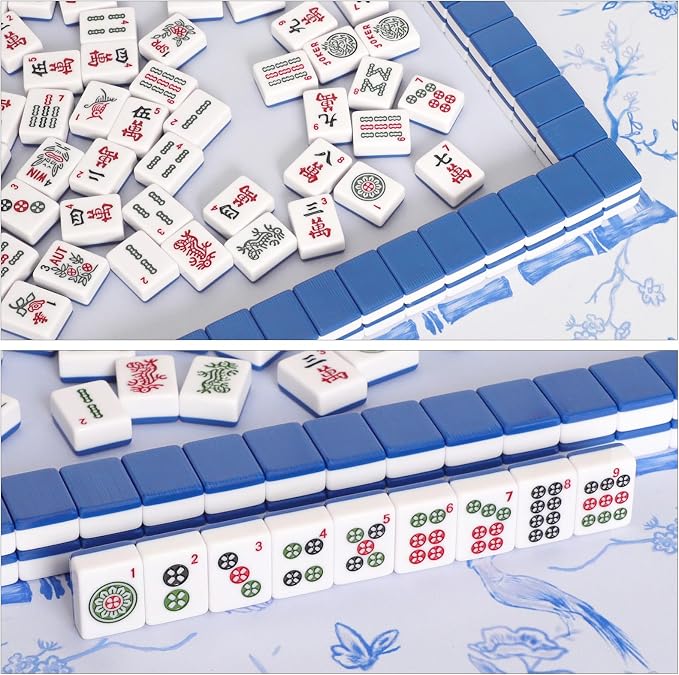 American Mahjong Tile Set with 166 Navy Blue Back Tiles - Image 4