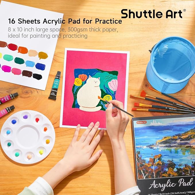 Shuttle Art 54 Pack Acrylic Paint Set, Acrylic Painting Set - Image 6
