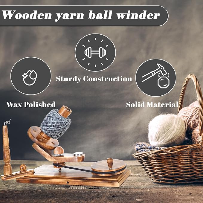 Handcrafted Wooden Yarn Ball Winder and Tabletop Swift - Image 3