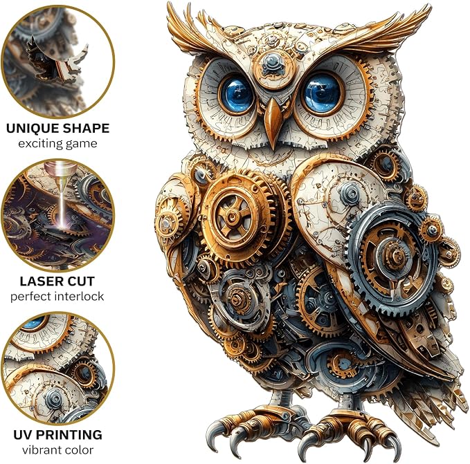 Jigfoxy Wooden Puzzles for Adults, Mechanical Owl Wood Puzzles Adult, Unique - Image 4