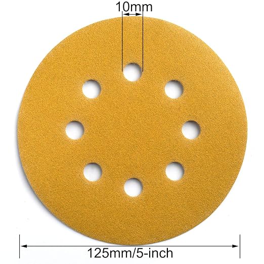 5-Inch 8-Hole Hook and Loop Sanding Discs 180-Grit Random Orbit Sandpaper - Image 6