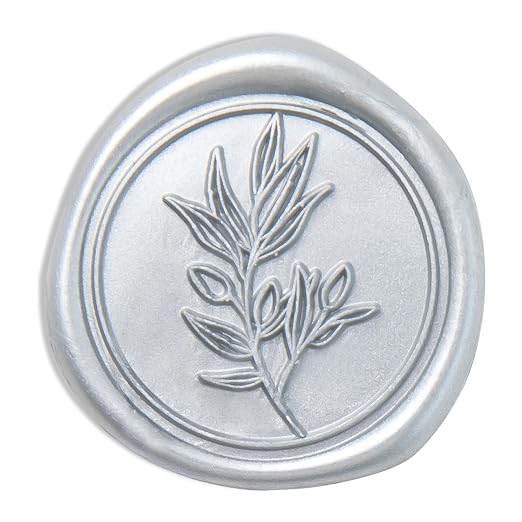 PONATIA Silver Wax Seal Stickers -50pcs Eucalyptus Self- Adhesive Wedding Seal by ponatia