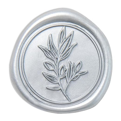 PONATIA Silver Wax Seal Stickers -50pcs Eucalyptus Self- Adhesive Wedding Seal by ponatia
