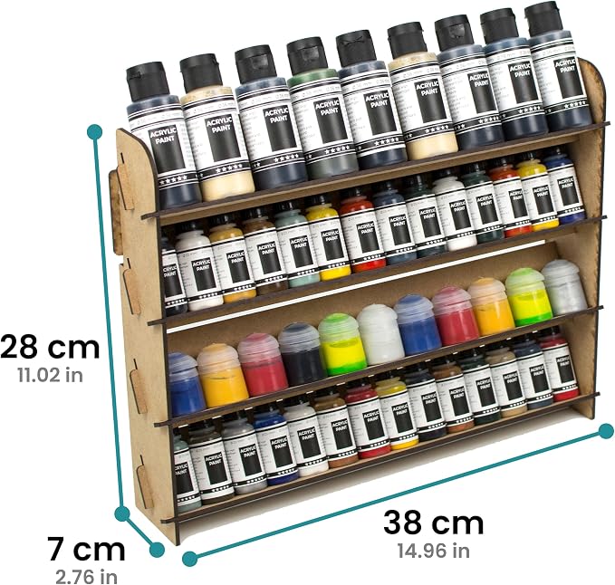 Paint Rack for Model Paints. Hobby Craft Citadel Vallejo Tamiya Army Wall Paint - Image 4