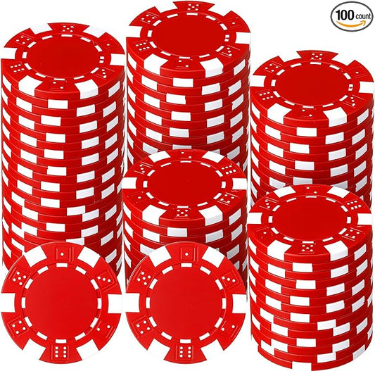 100 Pcs 11.5 Gram Poker Chips ABS Monte Carlo, 40 mm Bingo Chips Tokens Markers by Unknown