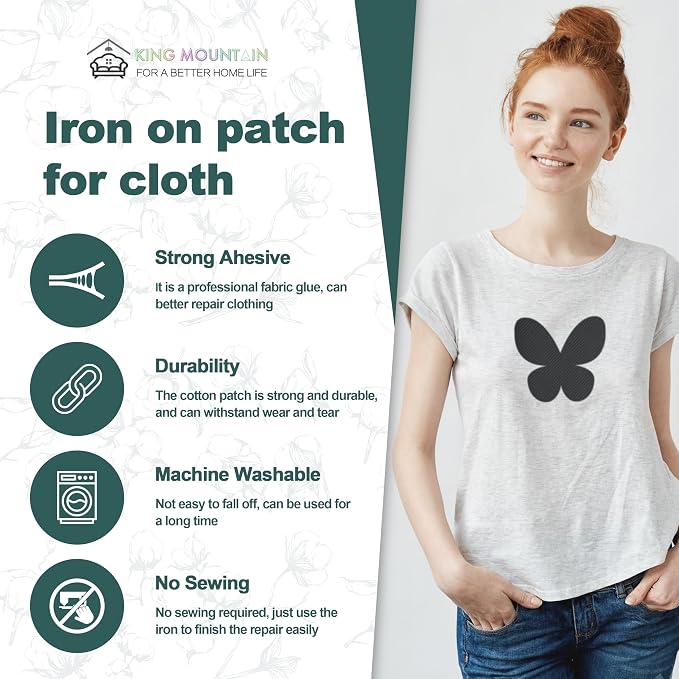 Iron on Patches for Clothes, 8 Pieces Patches for Cloth, 100% Cotton Fabric - Image 2
