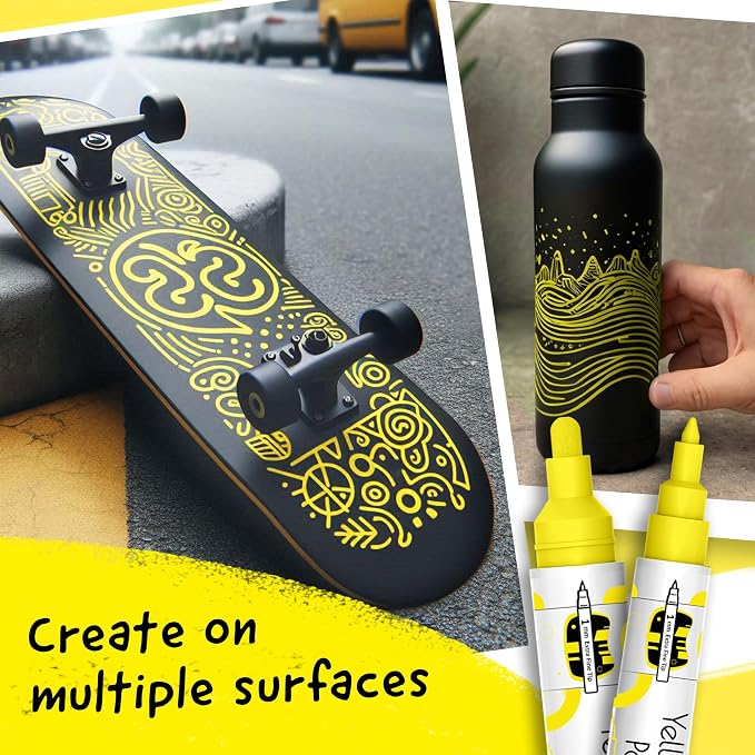 4 Dual Tip Yellow Paint Pen Metallic - Image 6