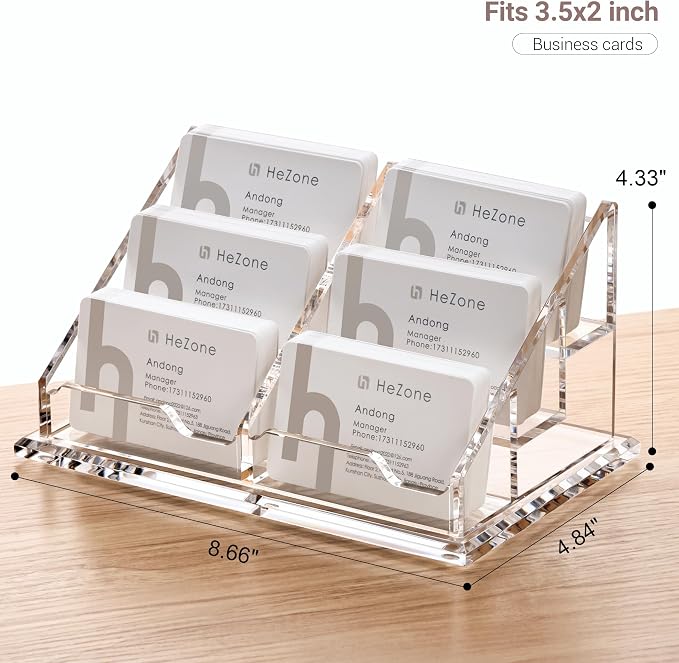 Business Card Holder for Desk, Acrylic Business Card Organizer, Office Desk - Image 5