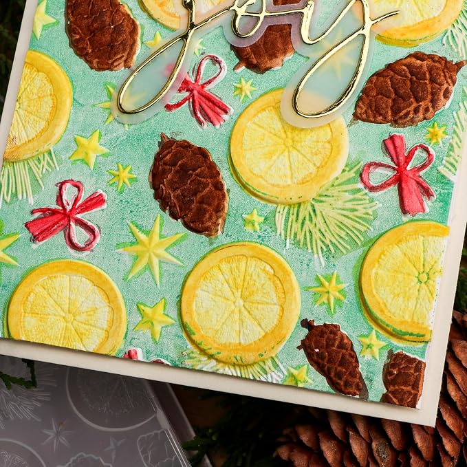 BAOFALI 3D Christmas Theme Plastic Embossing Folders Lemon Pine Nut - Image 6
