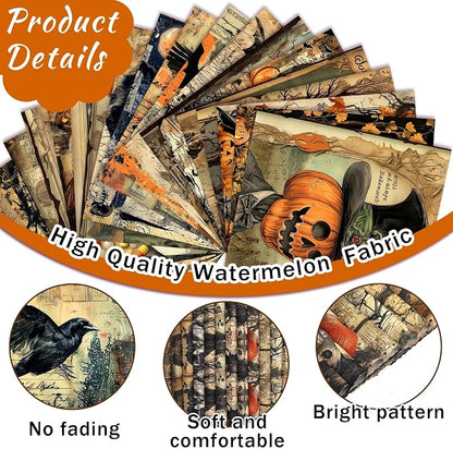 Ganeen 60 Pcs 10 x 10 Inch Vintage Halloween Quilting Fabric Squares Spooky - Image 5