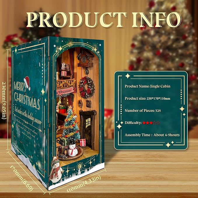 Miniature Book Nook Kit Christmas Book Nooks - Image 3
