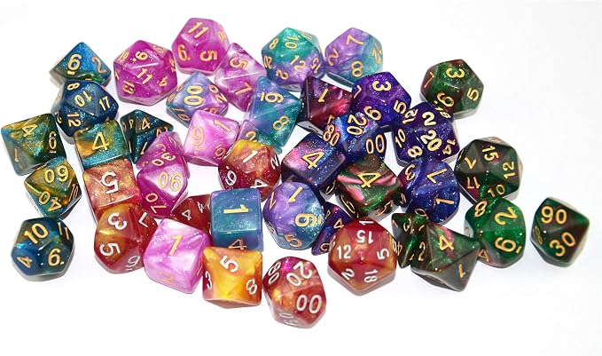 SmartDealsPro 6 x 7 Sets Glitter Polyhedral Dice Sets - Image 5